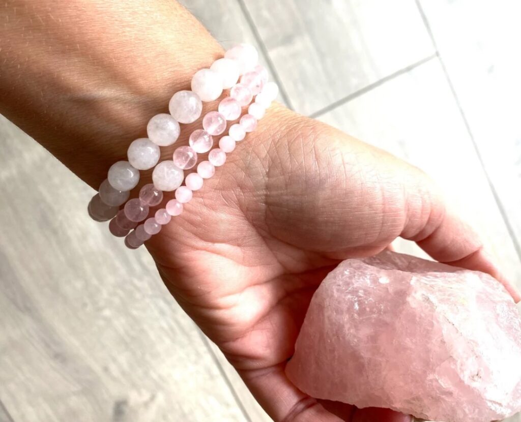 bracciale quarzo rosa