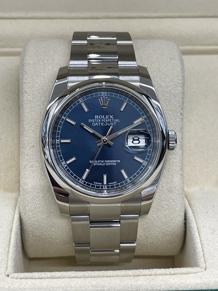 Rolex Datejust Ref. 116200 anno 2016 quadrante blu secondo polso – Gioielleria Paris Osio Sotto
