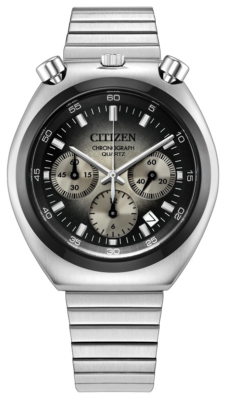 Citizen Tsuno Chrono AN3714-50H cronografo Bullhead da uomo con quadrante grigio sfumato e bracciale in acciaio