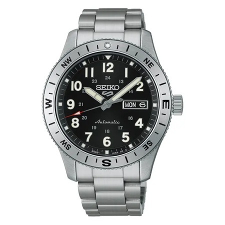 Seiko 5 Sports Field HDB006K1 orologio automatico uomo quadrante nero e bracciale acciaio